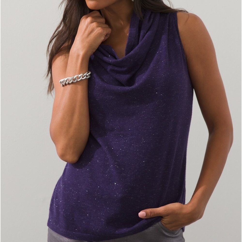 Chico's‎ Angelina Cowl Neck Tank Purple XL Chico's 3 Casual Minimalist Workwear